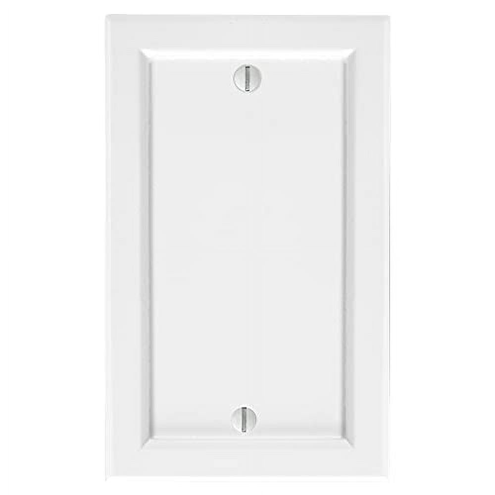 White Wood Single Blank Decorative Wallplate