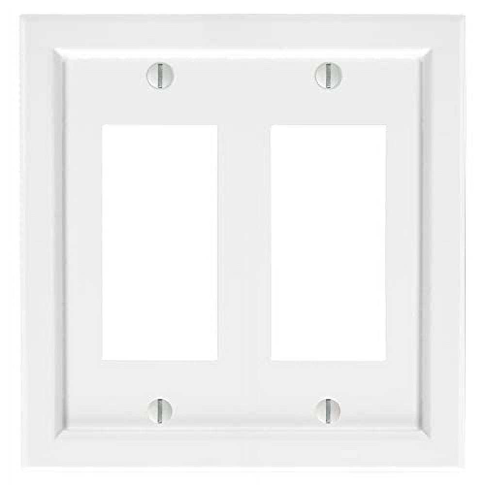 White Wood Double Rocker Wall Plate