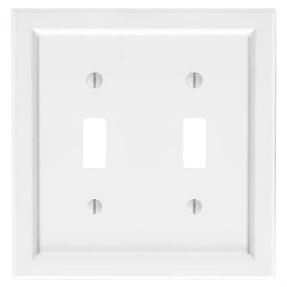 White Wood Double Toggle Shaker Wallplate