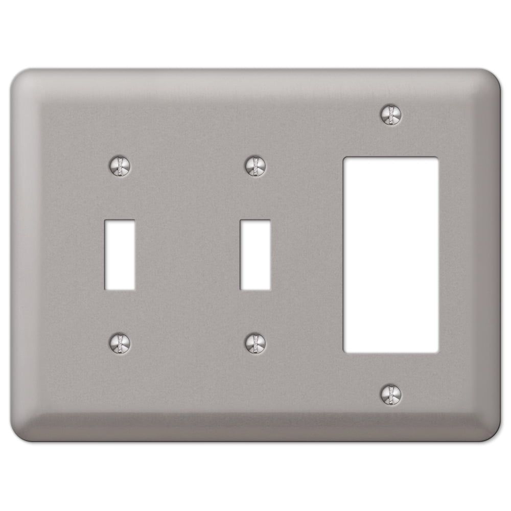 Devon Brushed Nickel 3-Gang Metal Wall Plate