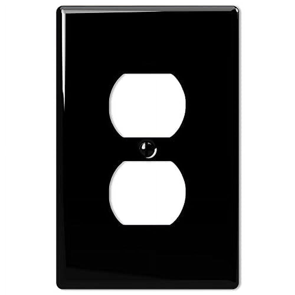 Black Ceramic Single Duplex Wallplate