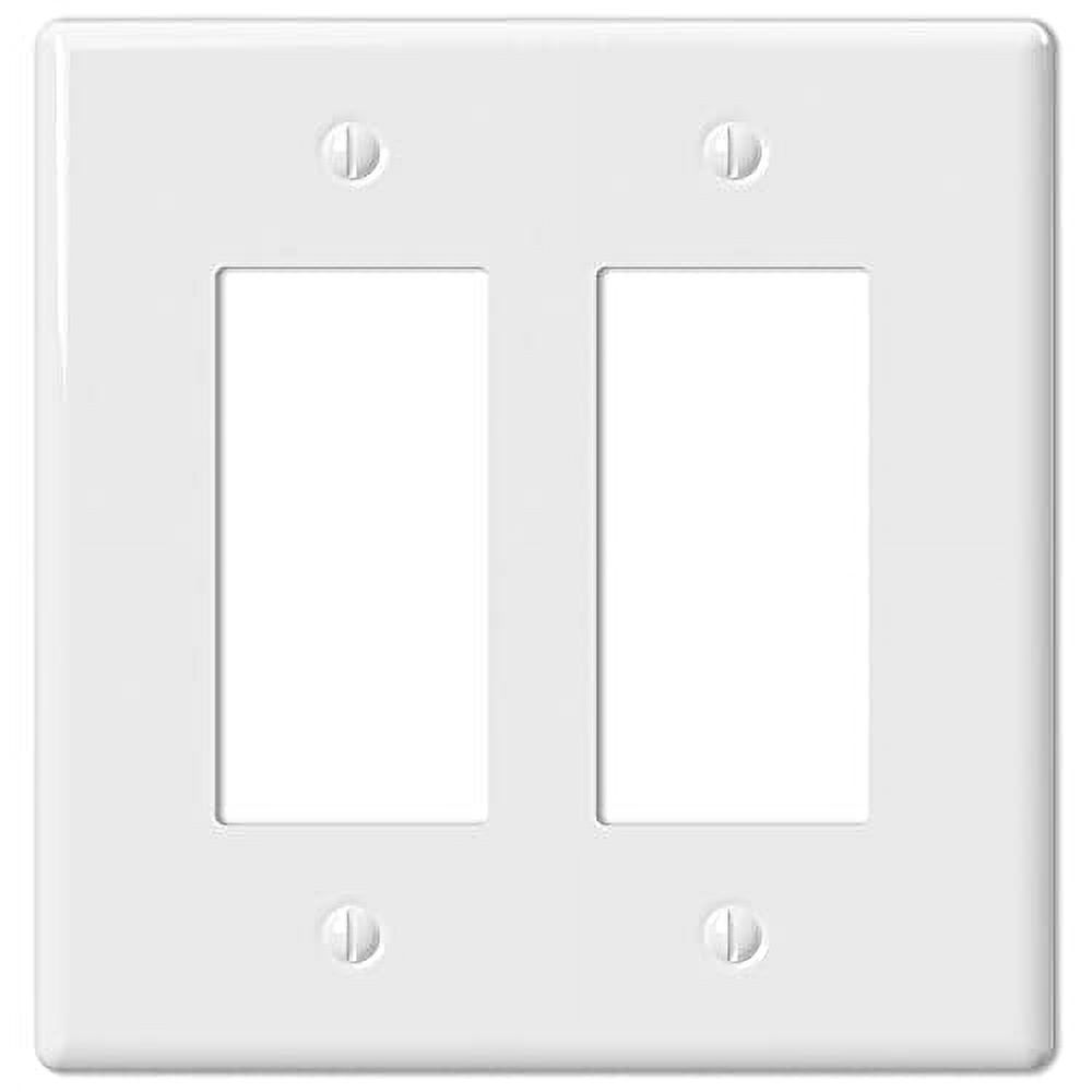 White Ceramic Double Rocker Wallplate