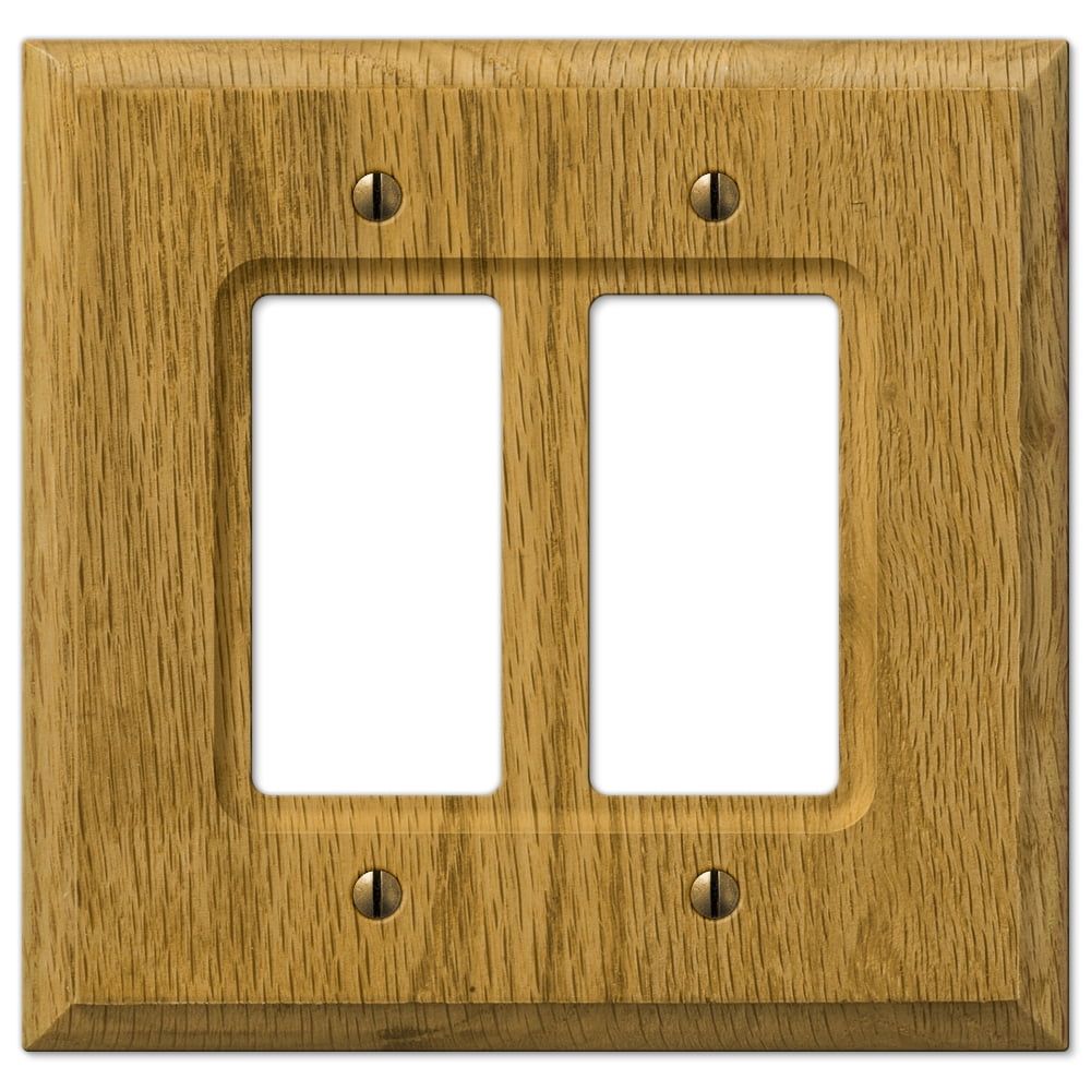 Light Oak Double Rocker Wood Wall Plate