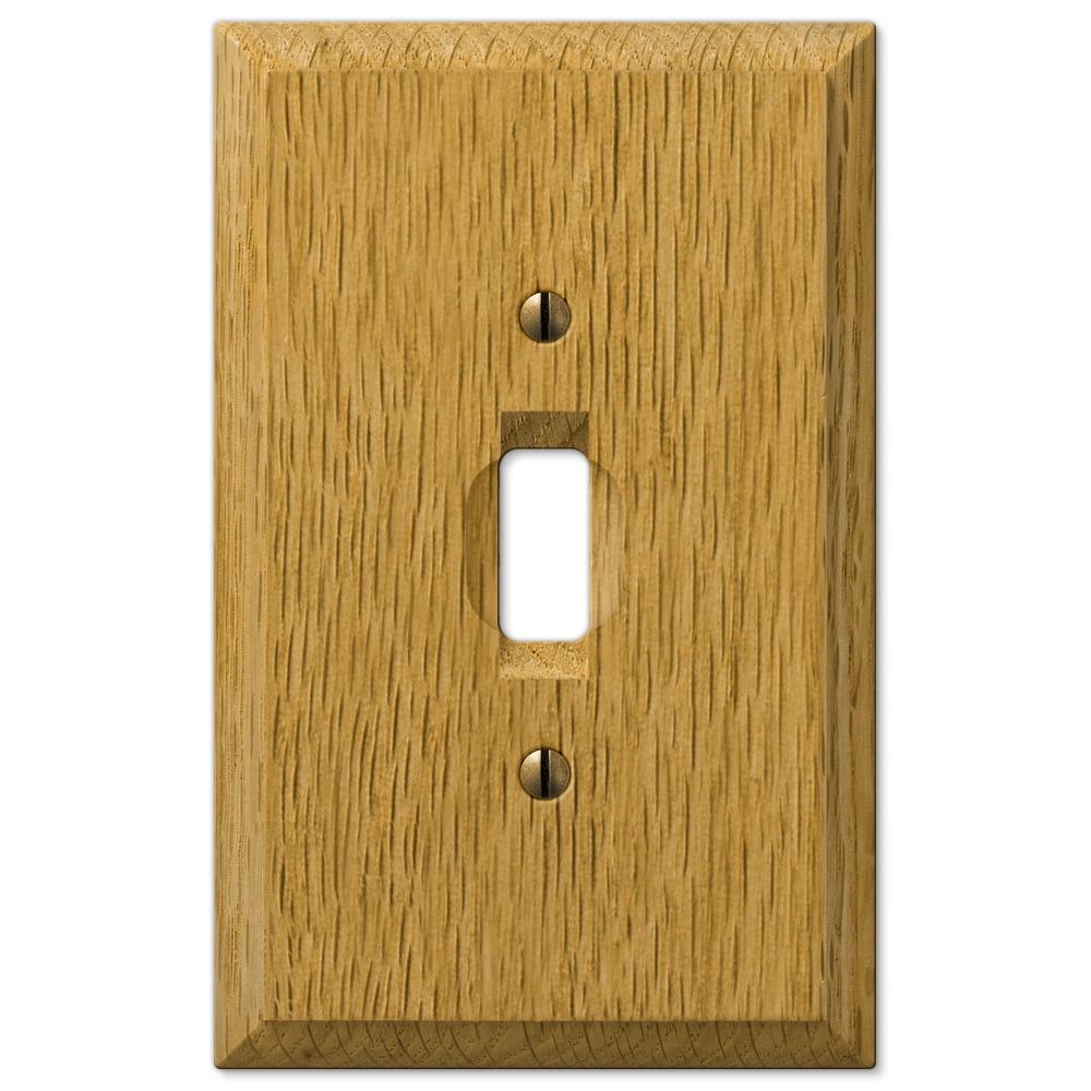 Light Oak Single Toggle Wood Wallplate