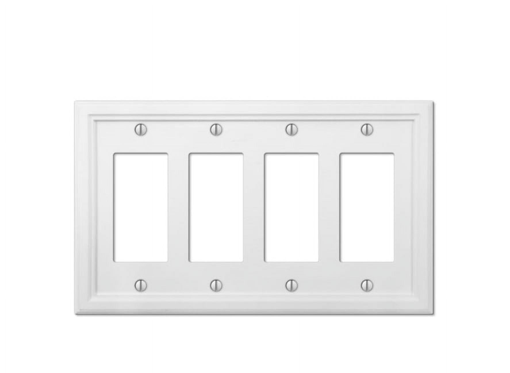 White Composite 4-Gang Rocker Wall Plate