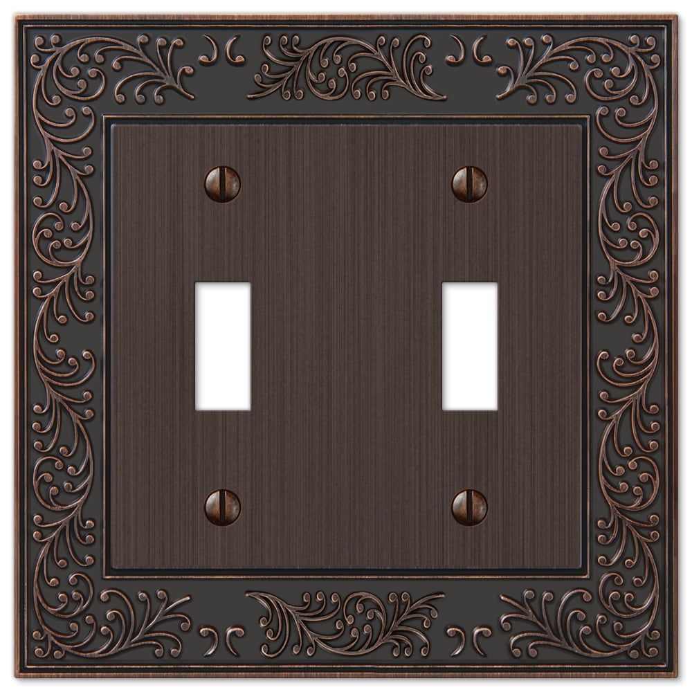 Aged Bronze Double Toggle Cast Metal Wallplate