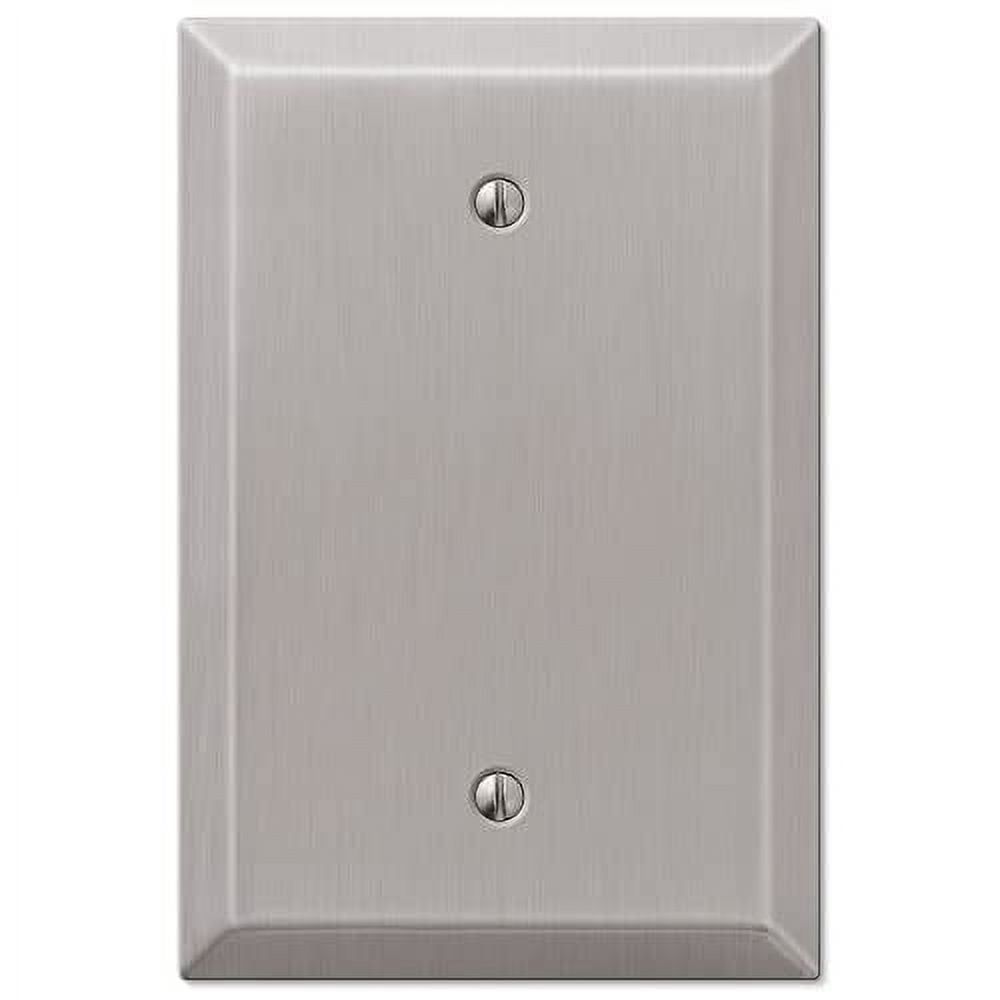 Oversized Brushed Nickel Single Blank Steel Wallplate