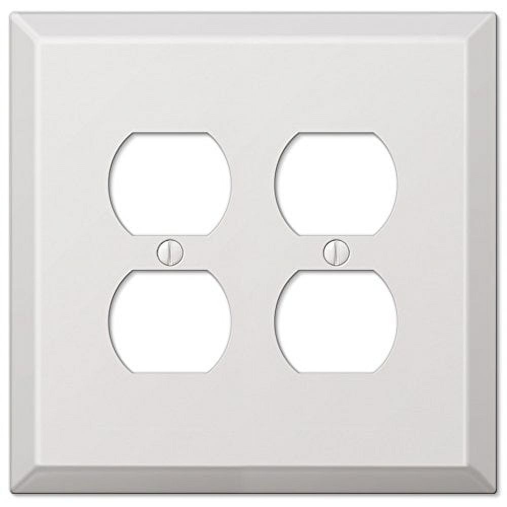 Oversized White Steel Double Duplex Wall Plate