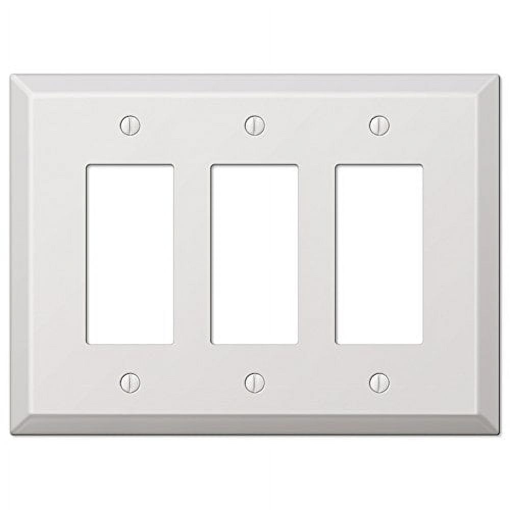 White Steel Triple Rocker Oversized Wall Plate