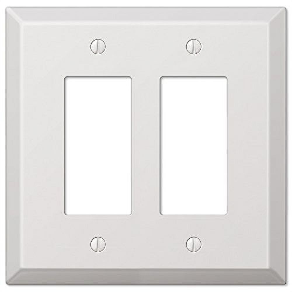 Oversized White Steel Double Rocker Wallplate