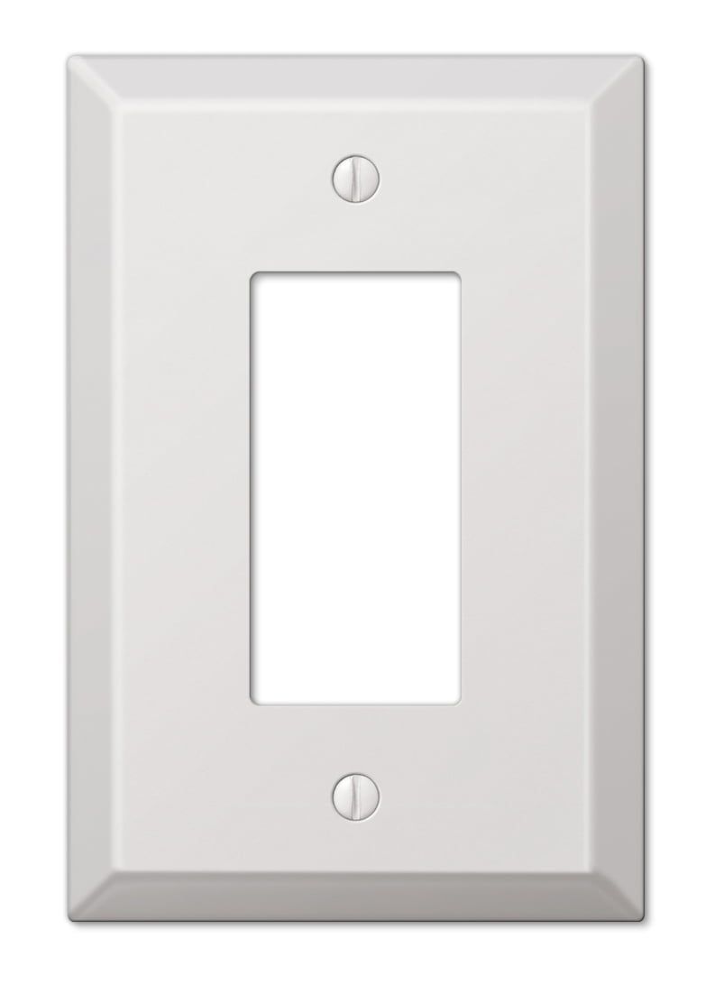 Oversized White Steel Single Rocker Wall Plate