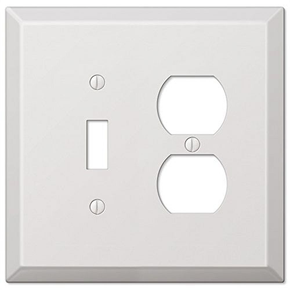 White Steel 2-Gang Oversized Wallplate