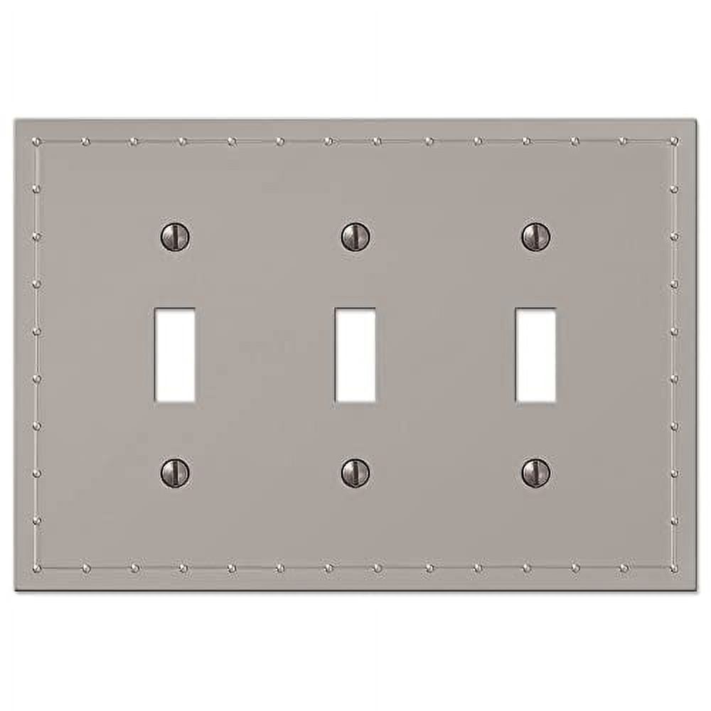 Rosa Satin Nickel 3-Gang Metal Toggle Wall Plate