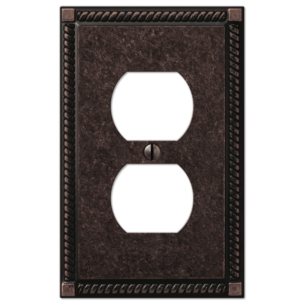 Georgian Aged Bronze Single Duplex Cast Metal Wallplate