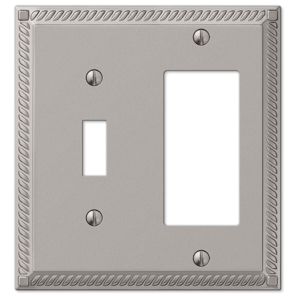 Georgian Satin Nickel 2-Gang Metal Wall Plate