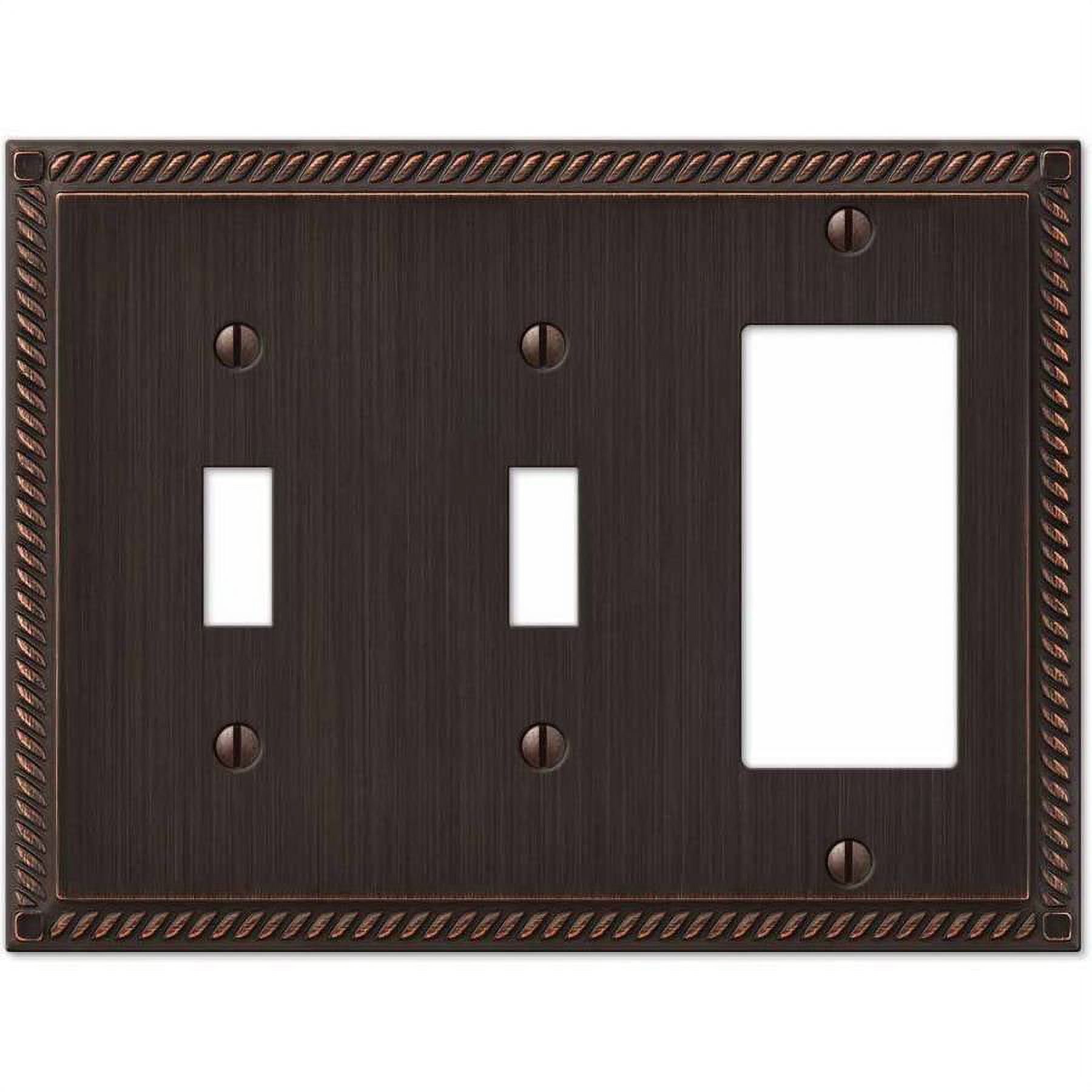 Aged Bronze Double Toggle Single Rocker Wallplate