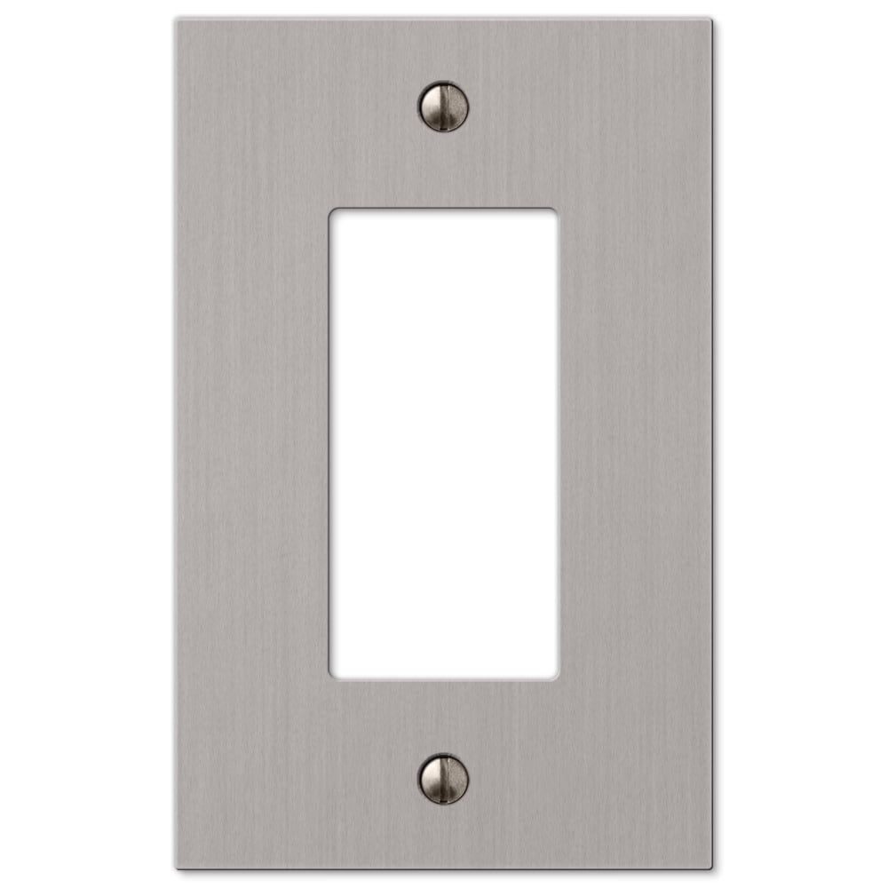 Brushed Nickel Cast Metal Single Rocker Wallplate