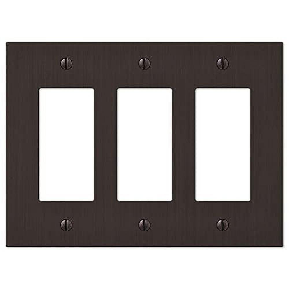 Aged Bronze Triple Rocker Cast Metal Wallplate