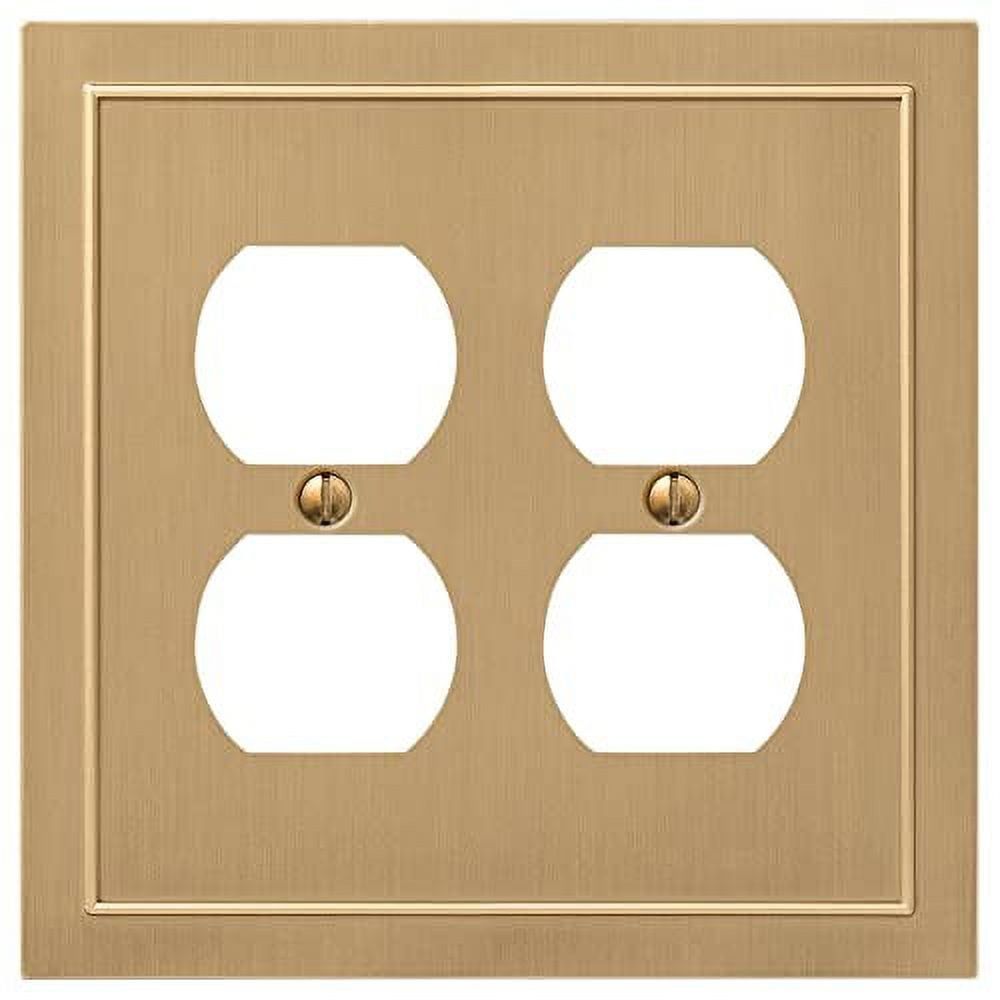 Brushed Bronze Double Duplex Metal Wall Plate