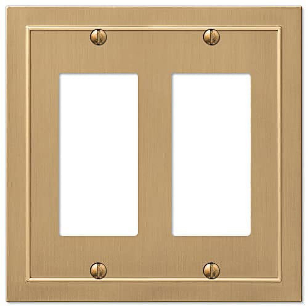 Brushed Bronze Double Rocker Cast Metal Wallplate