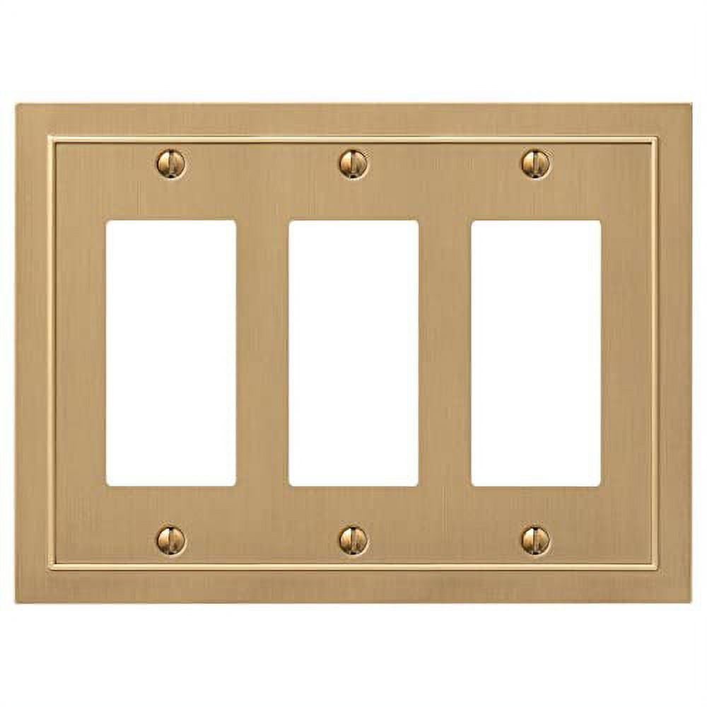 Brushed Bronze Triple Rocker Metal Wall Plate