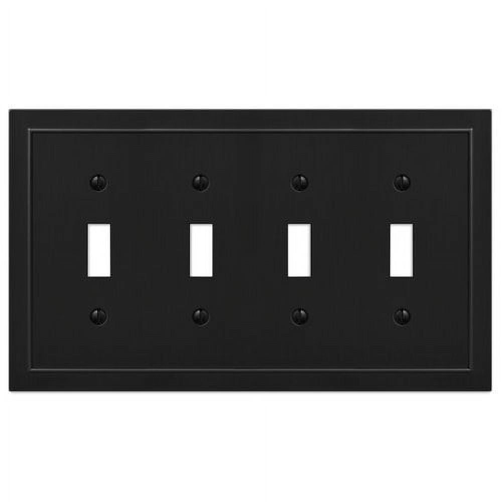 Bethany Black Cast Metal 4-Gang Toggle Wallplate