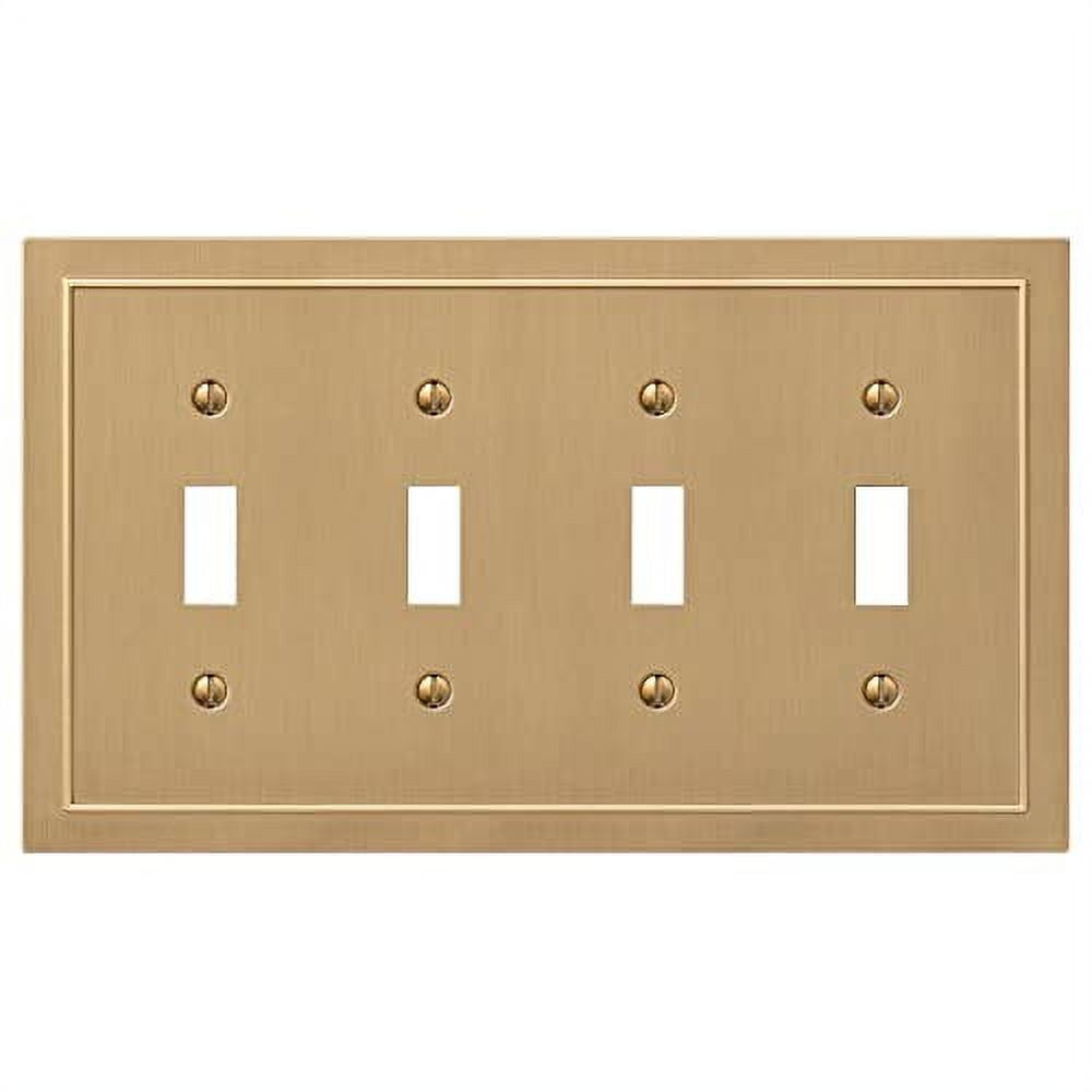 Brushed Bronze Quad Toggle Cast Metal Wallplate