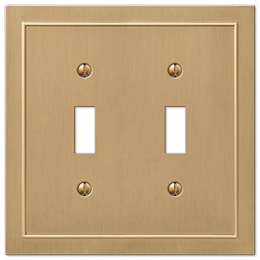 Brushed Bronze Double Toggle Cast Metal Wallplate