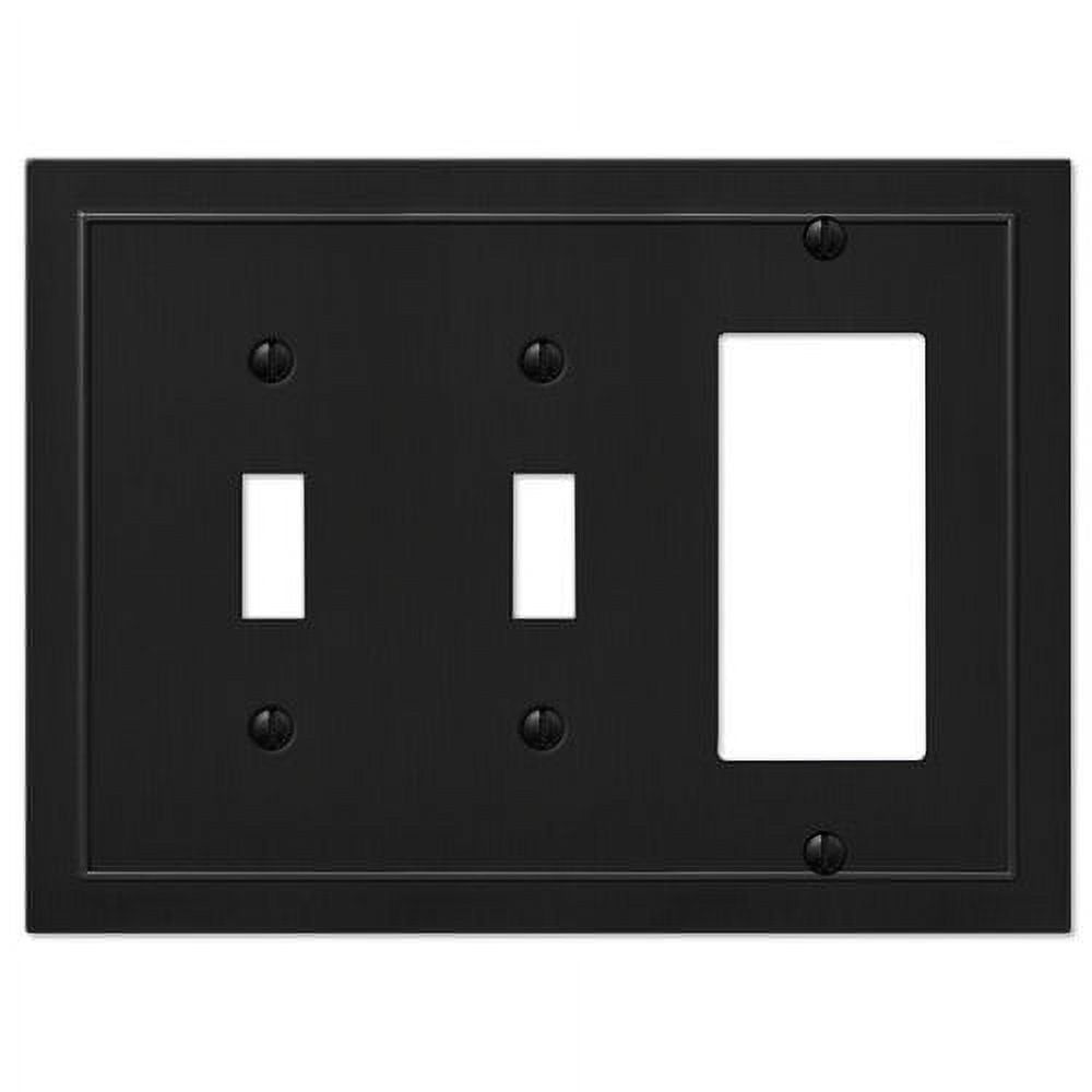 Black Cast Metal Double Toggle Single Rocker Wallplate