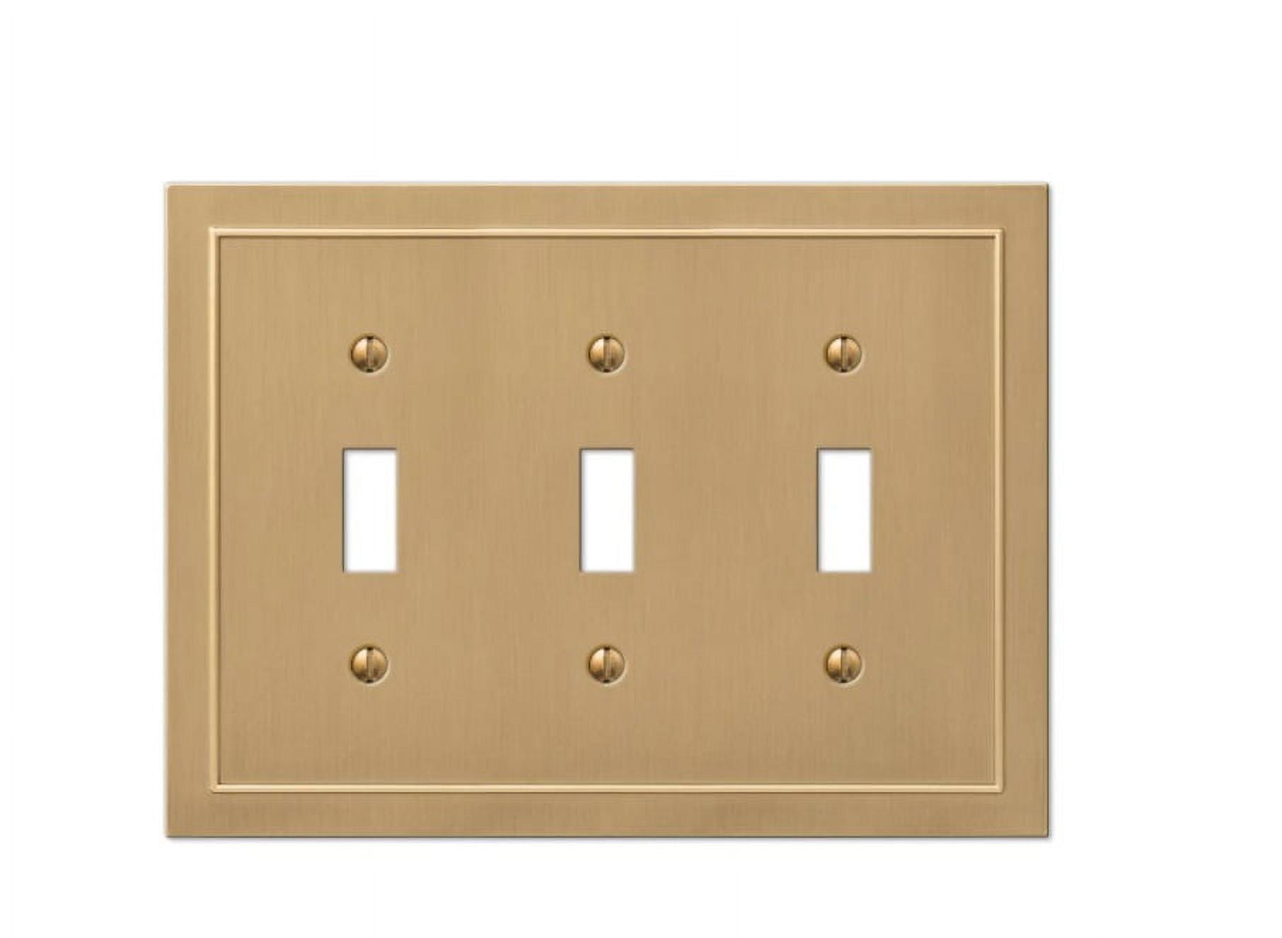 Brushed Bronze Triple Toggle Cast Metal Wallplate