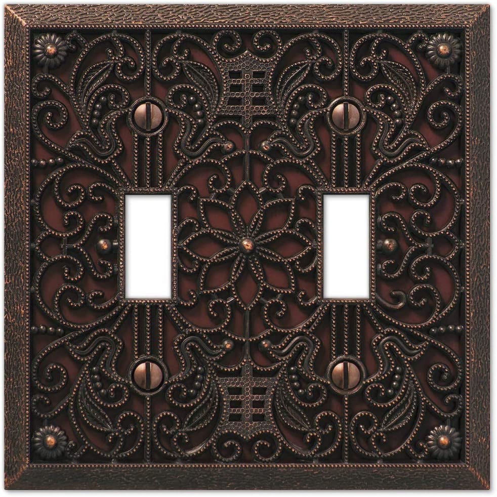 Aged Bronze Double Toggle Decorative Wall Plate