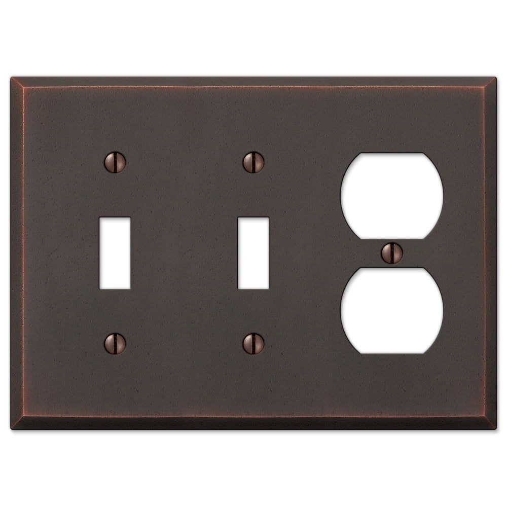 Aged Bronze 3-Gang Metal Wall Plate