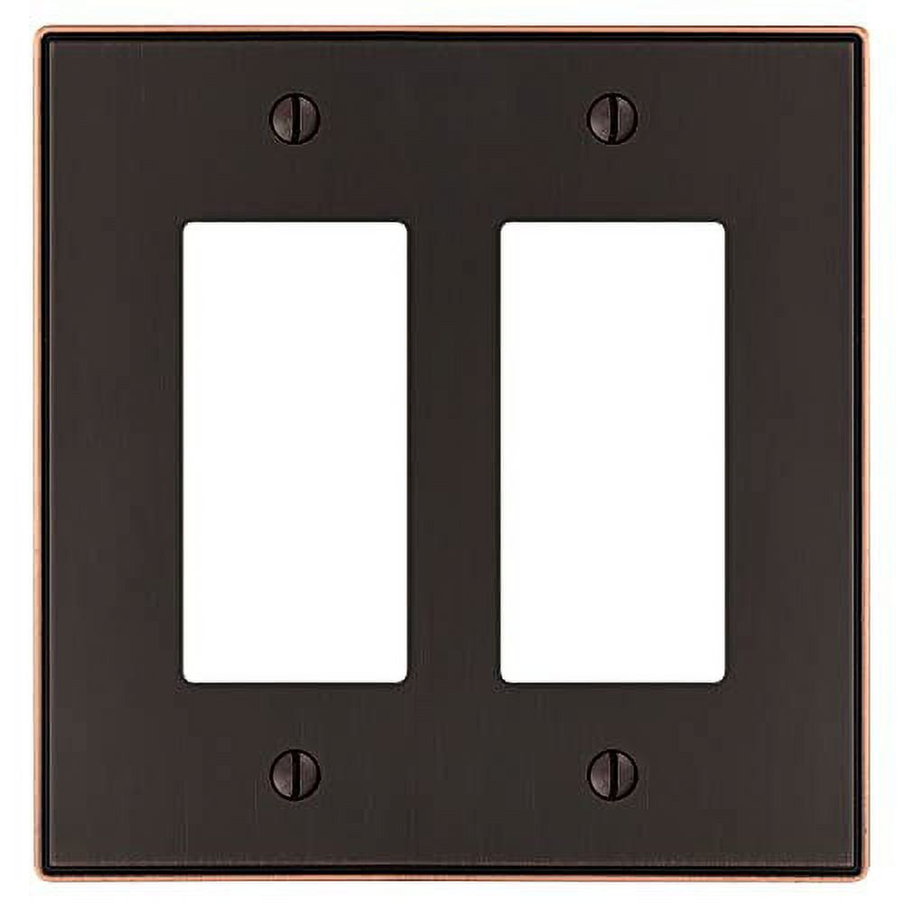 Aged Bronze Double Rocker Cast Metal Wall Plate