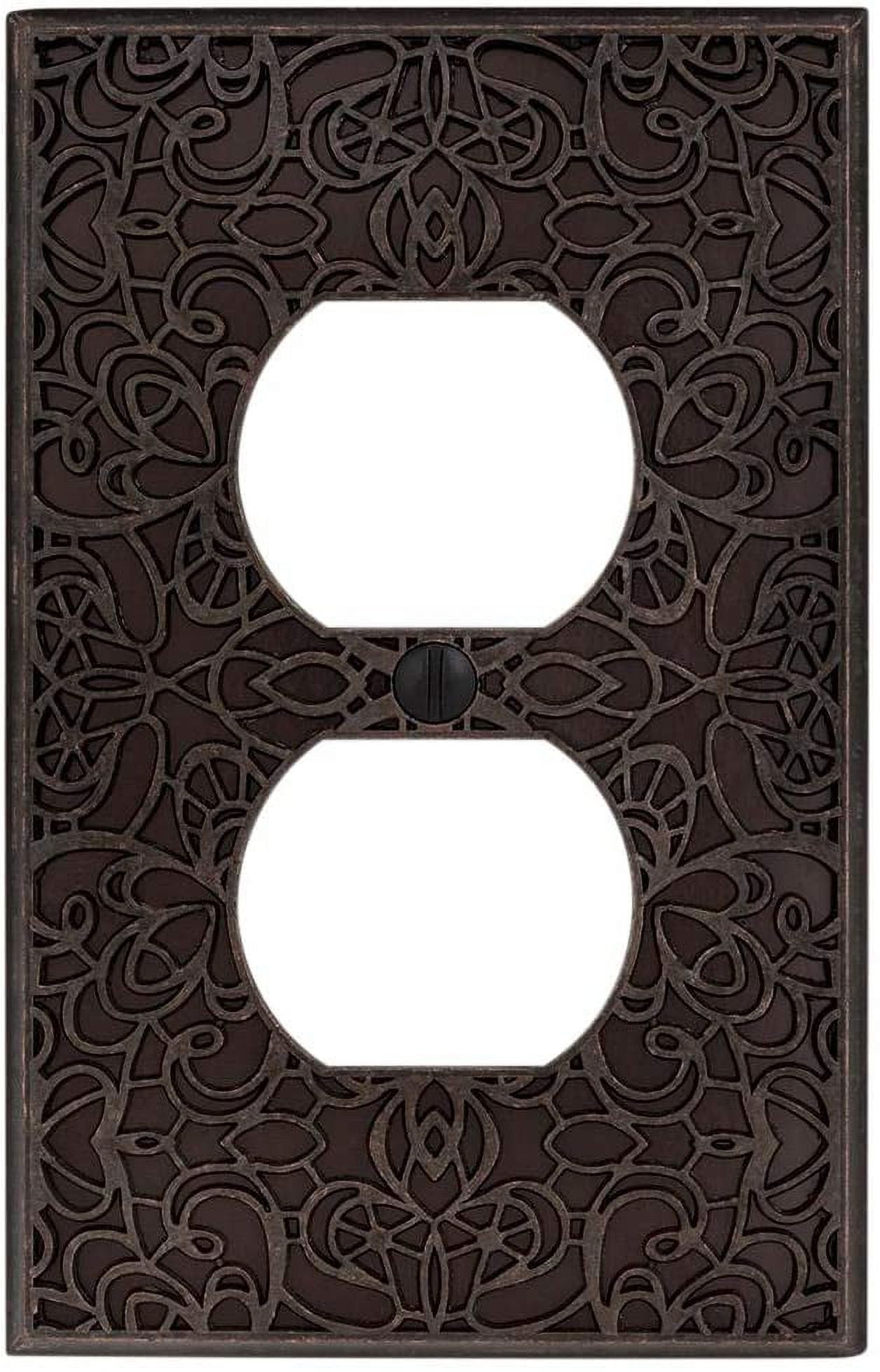 Aged Bronze Decorative Metal Single Duplex Wall Plate