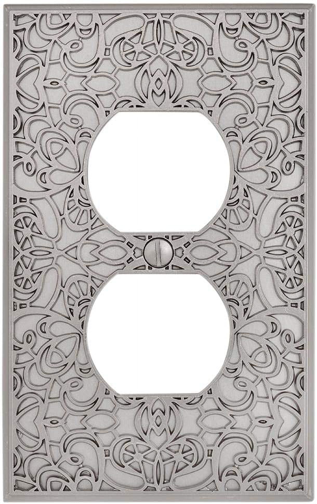 Satin Nickel Decorative Single Duplex Wall Plate