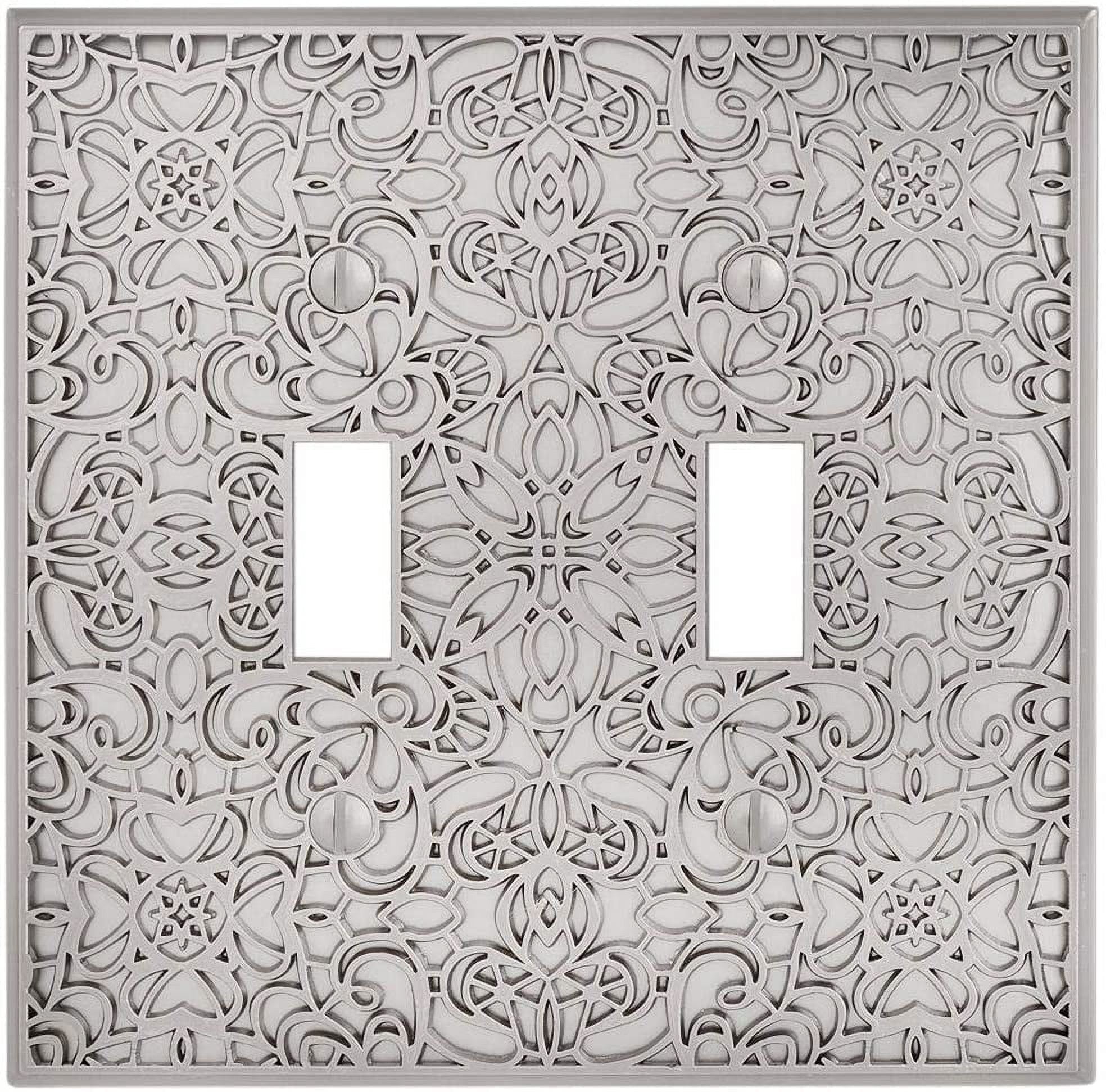 Satin Nickel Double Toggle Decorative Metal Wall Plate