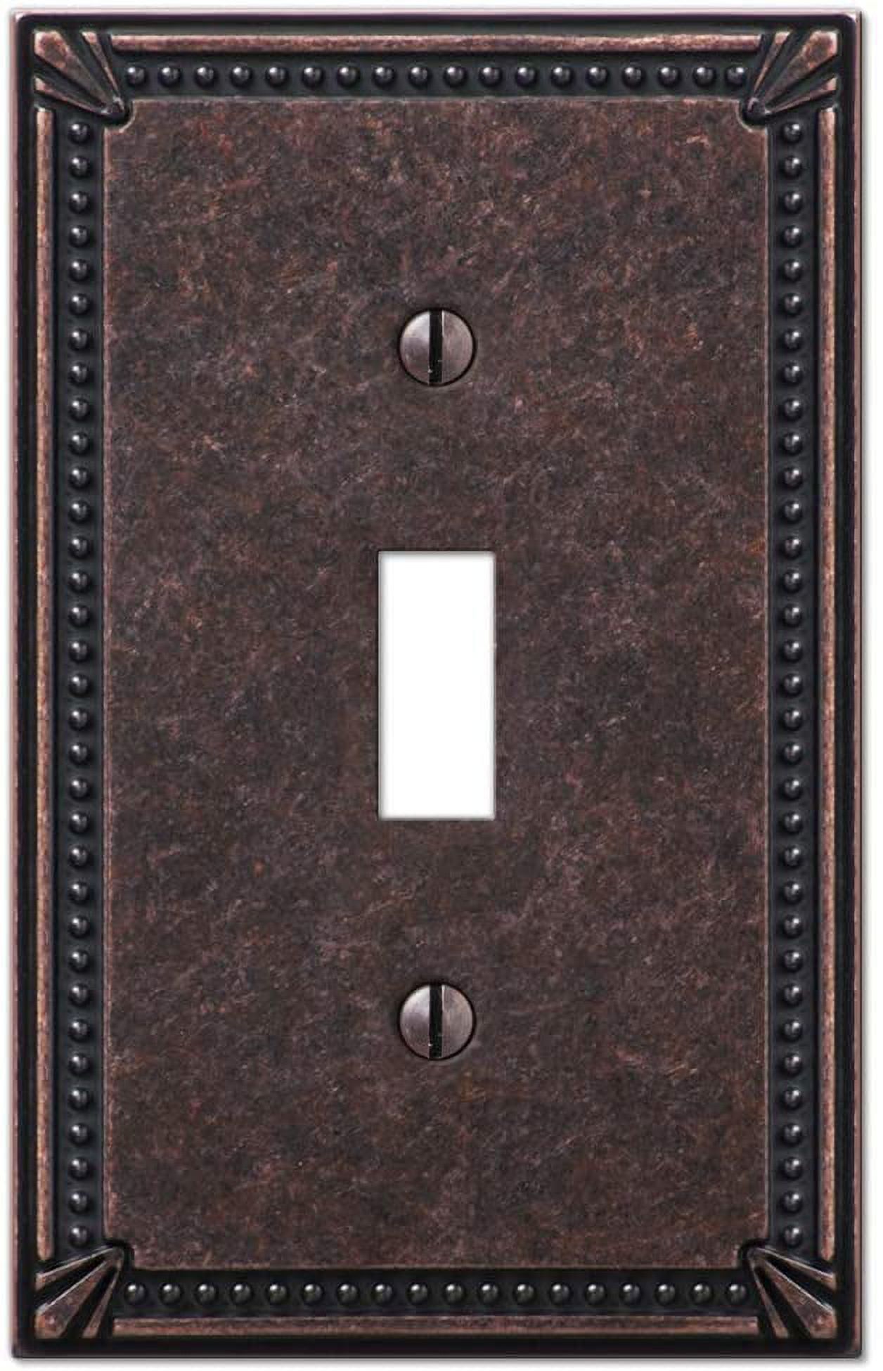 Aged Bronze 1-Gang Metal Toggle Wall Plate