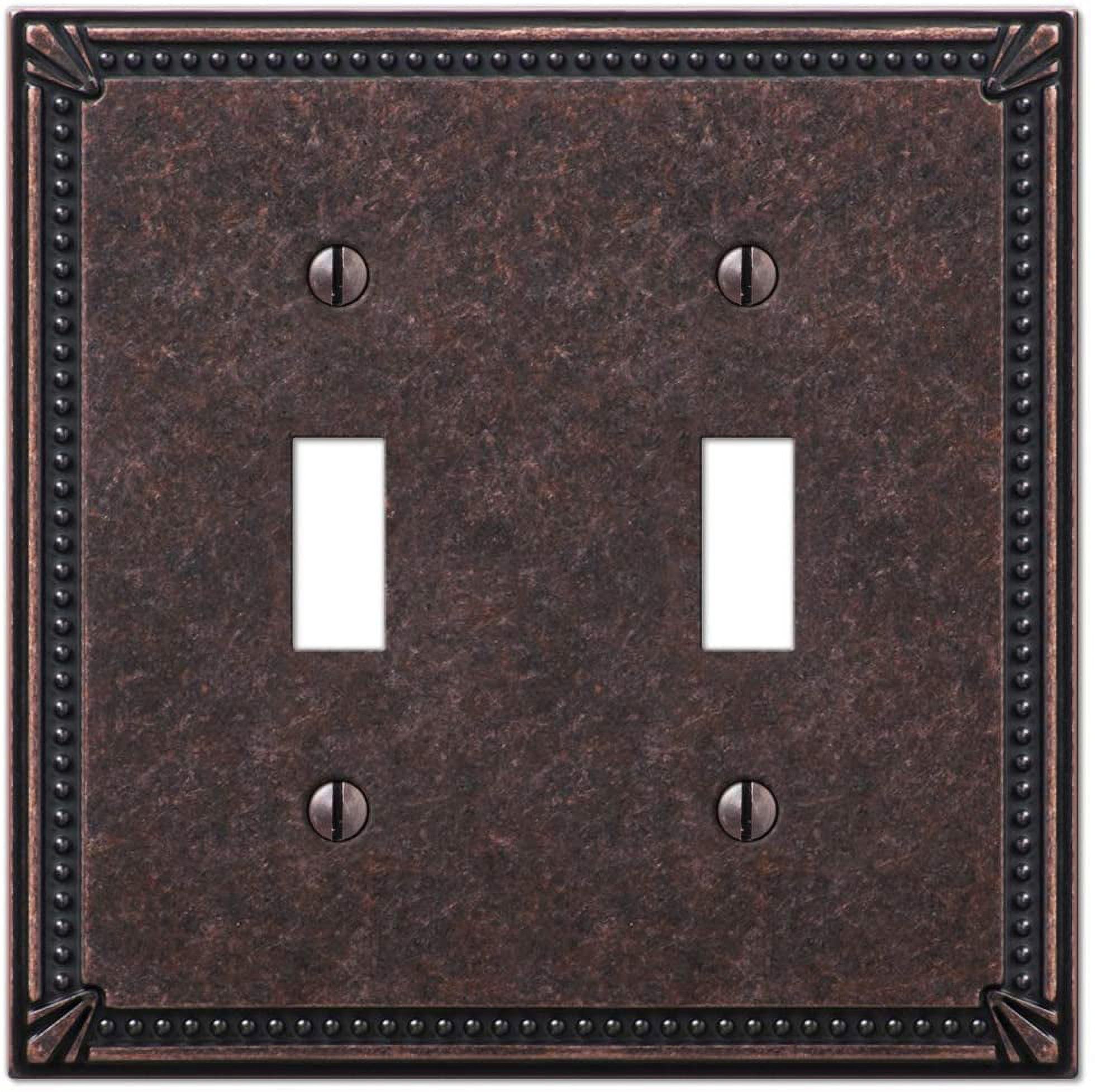 Aged Bronze 2-Gang Metal Toggle Wall Plate