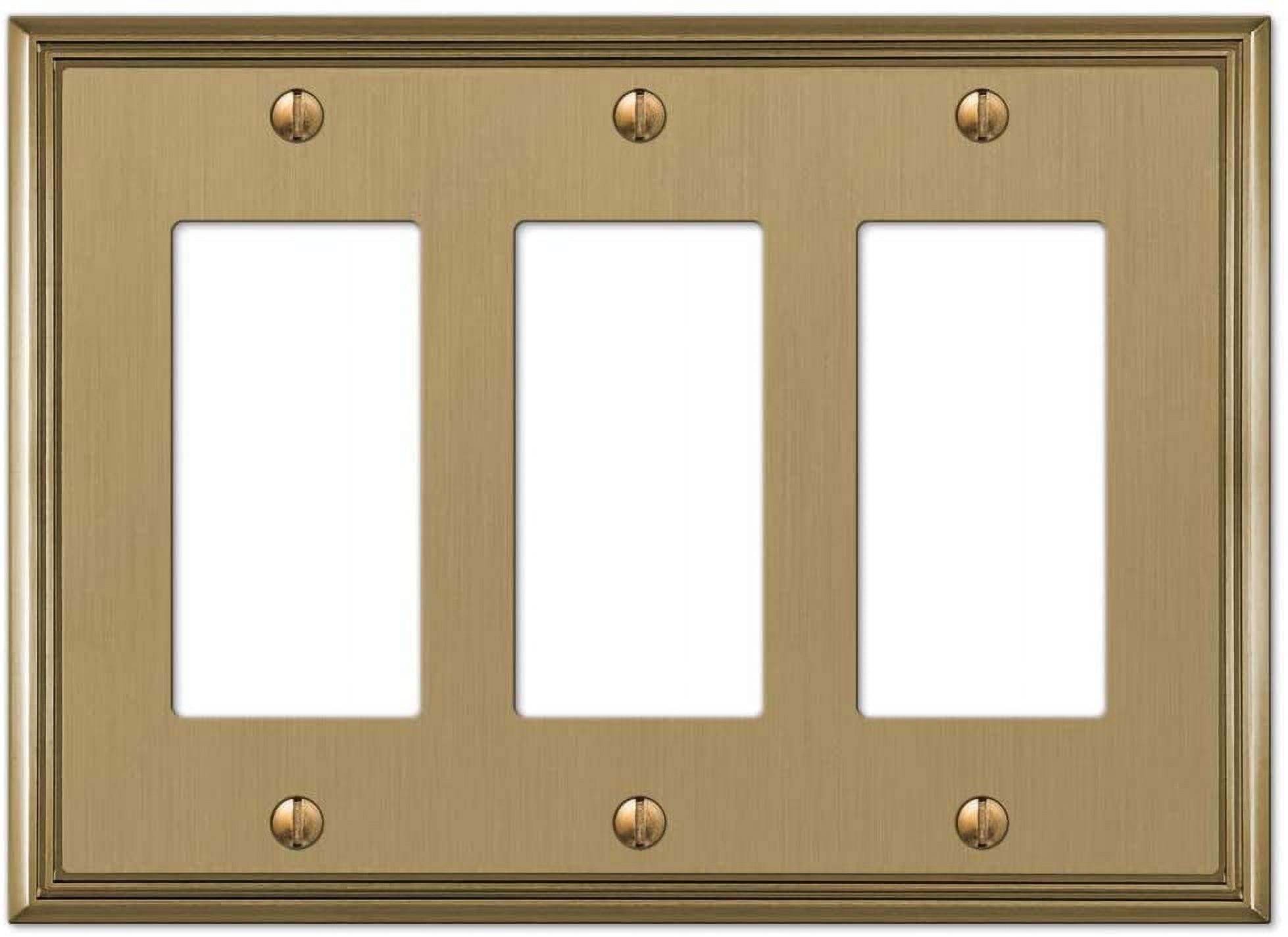 Brushed Bronze Triple Rocker Metal Wall Plate