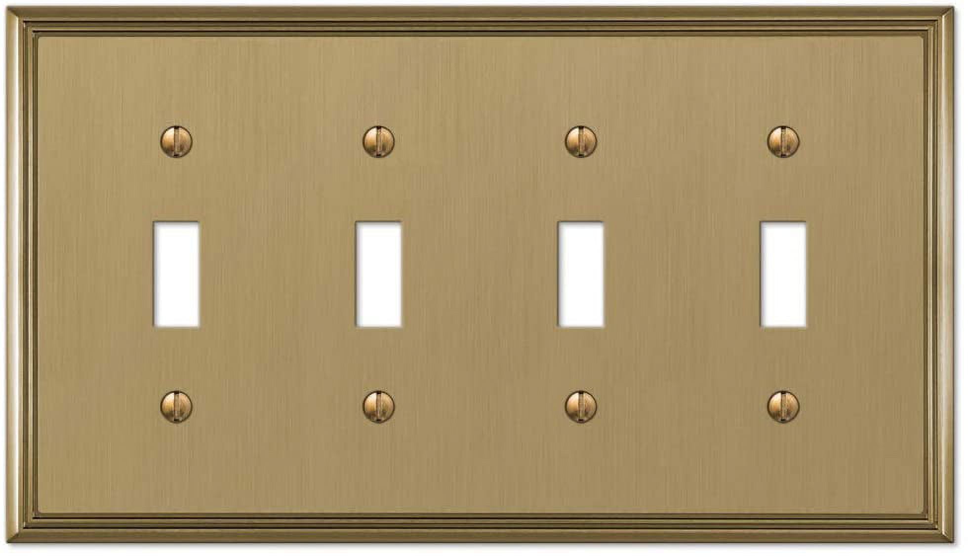 Brushed Bronze Quad Toggle Cast Metal Wall Plate