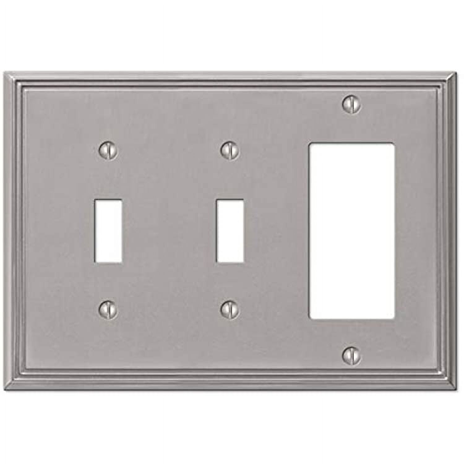 Brushed Nickel 3-Gang Metal Wall Plate