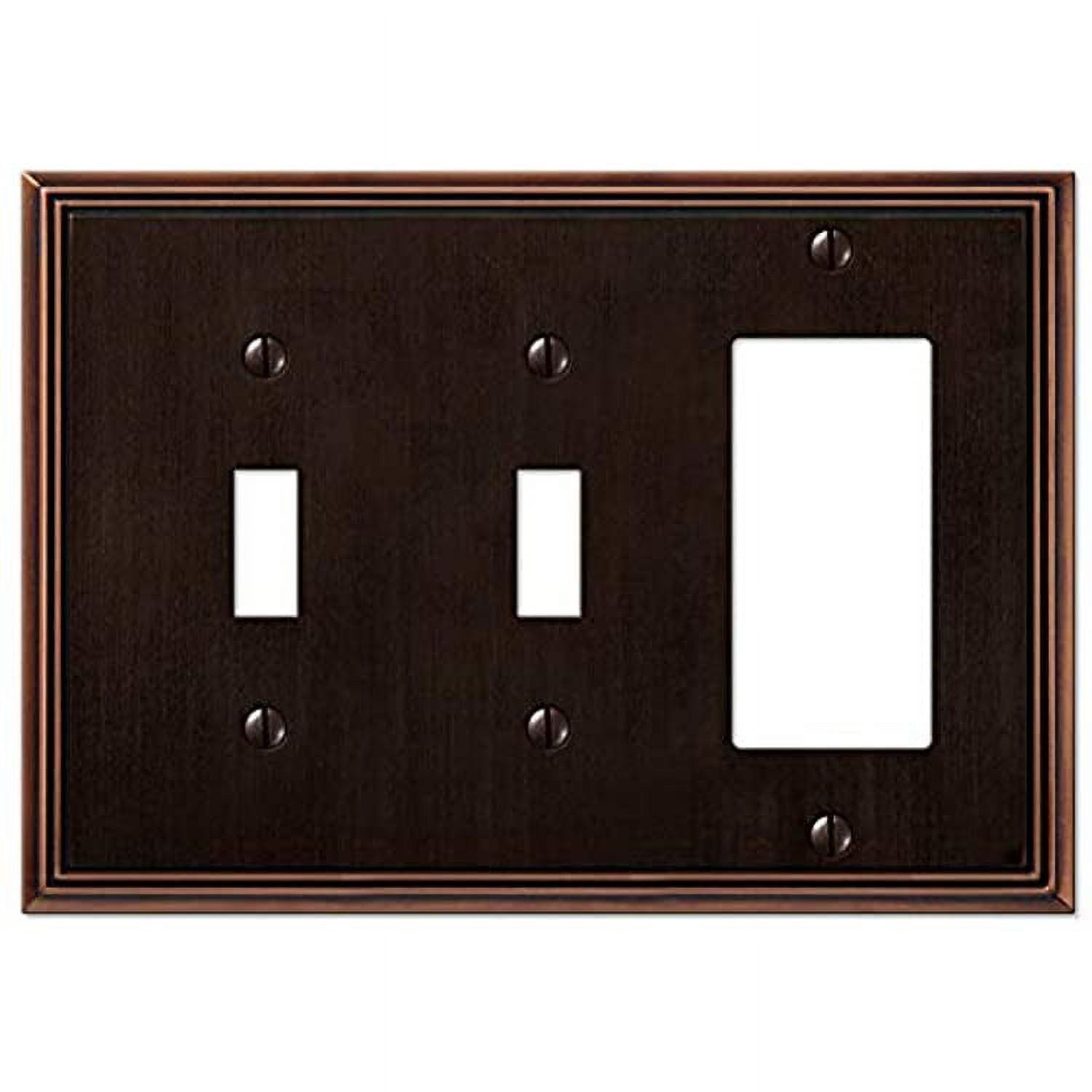 Aged Bronze 2 Toggle 1 Rocker Metal Wall Plate