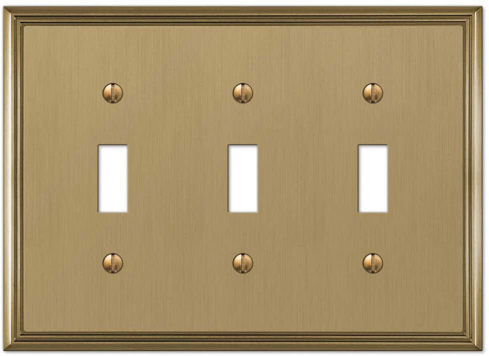 Brushed Bronze Triple Toggle Metal Wall Plate