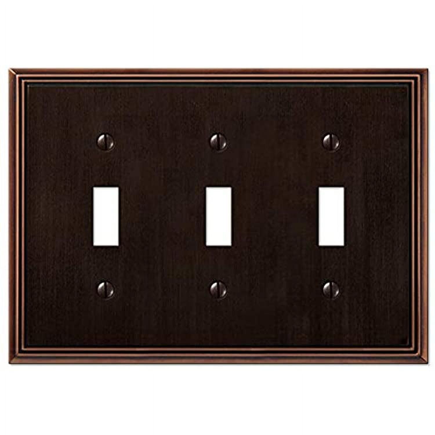 Aged Bronze Triple Toggle Metal Wall Plate