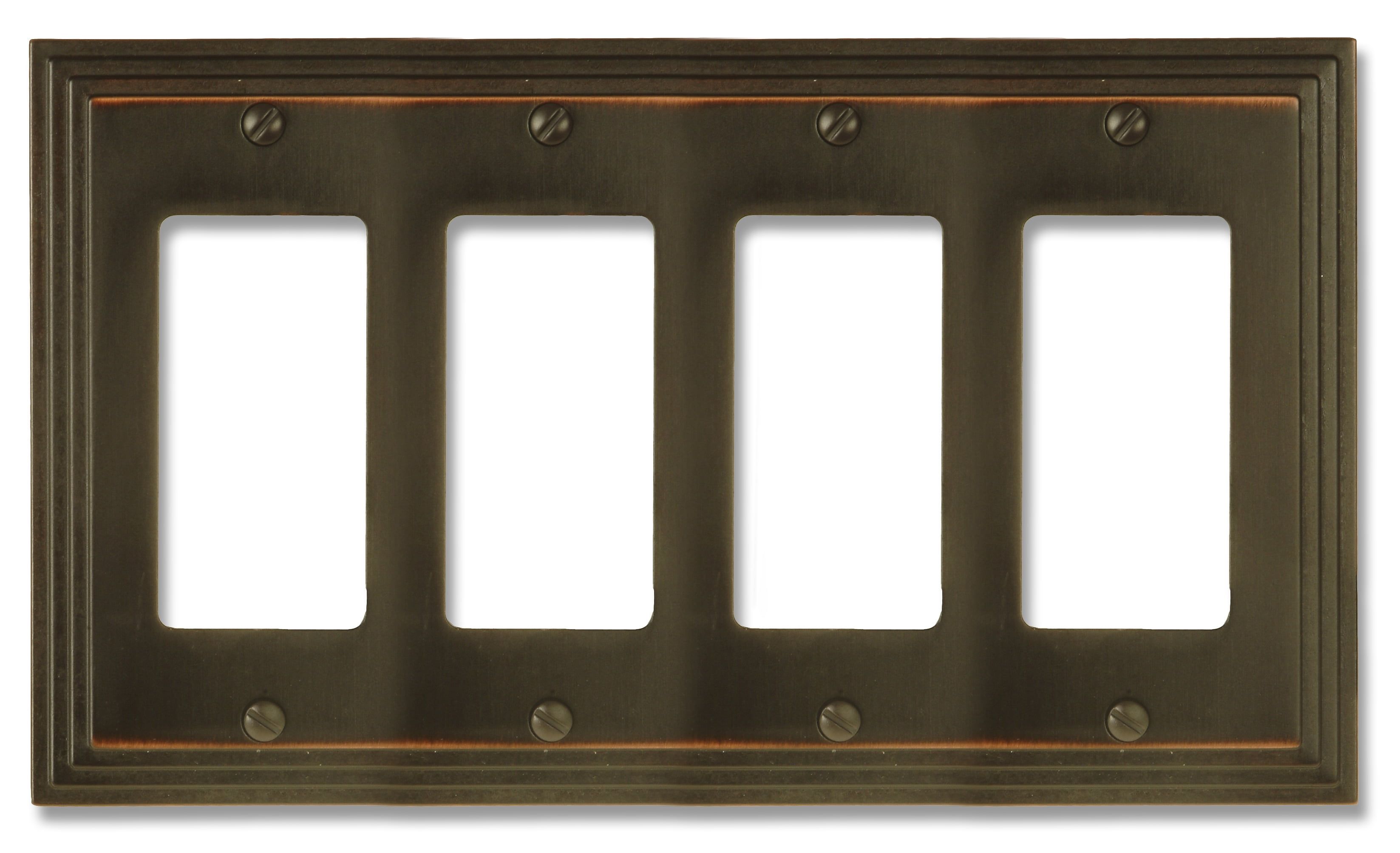 Aged Bronze Quad Rocker Cast Metal Wallplate