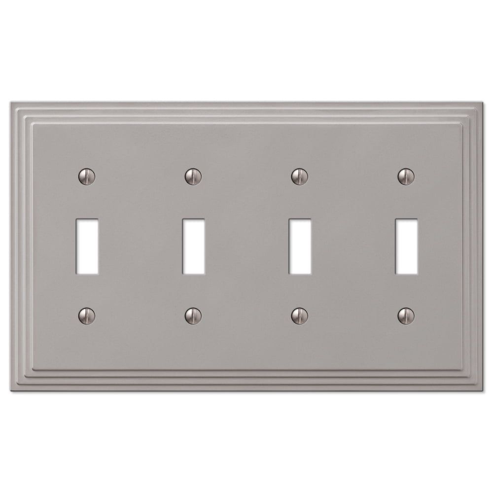 Satin Nickel Quad Toggle Cast Metal Wallplate