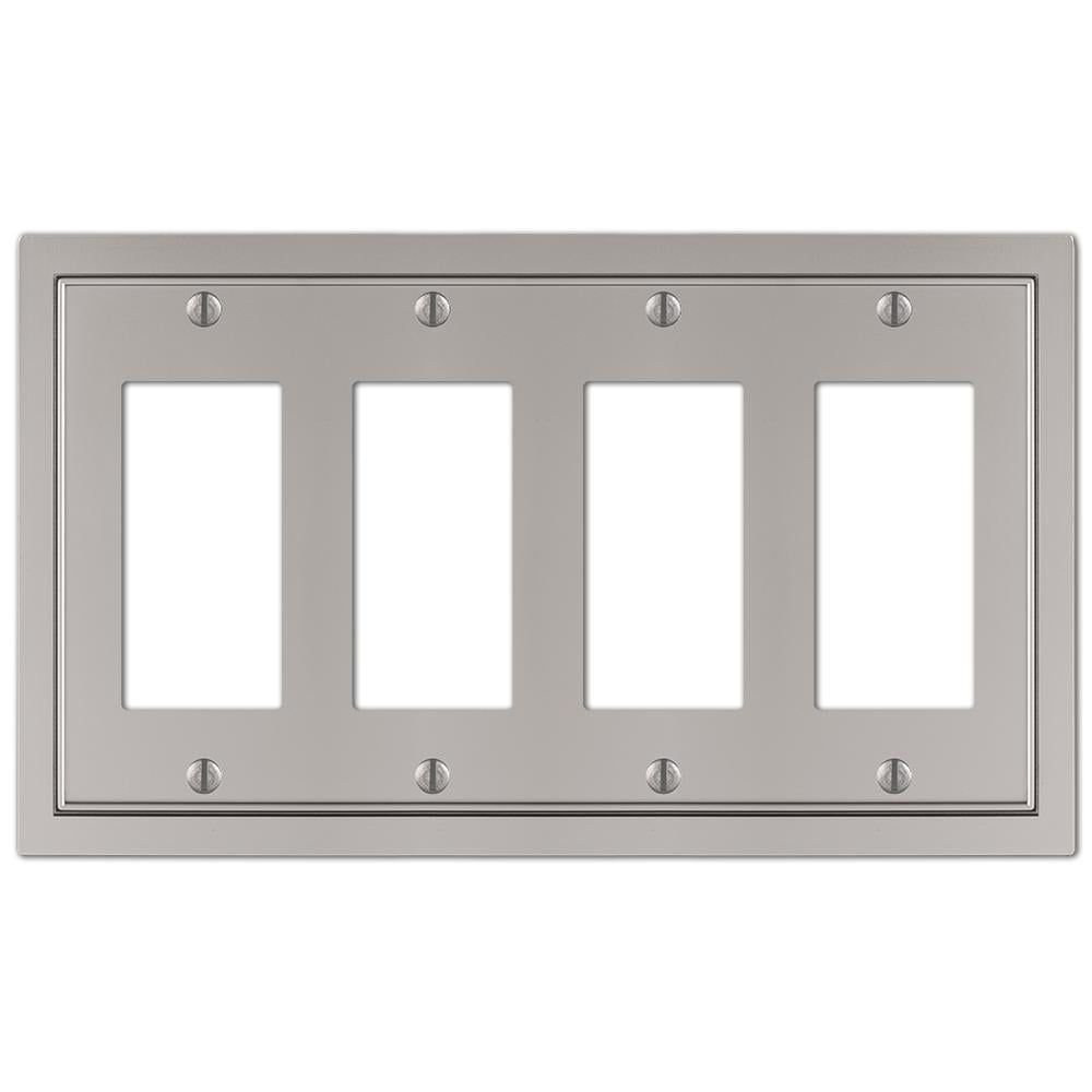 Satin Nickel Quad Rocker Cast Metal Wall Plate