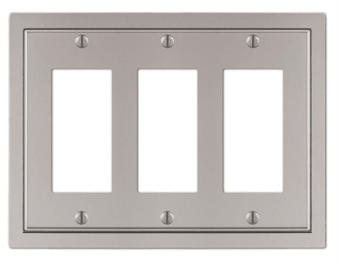 Satin Nickel Triple Rocker Cast Metal Wallplate