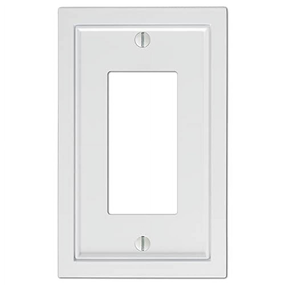 White Cast Metal Single Rocker Wallplate