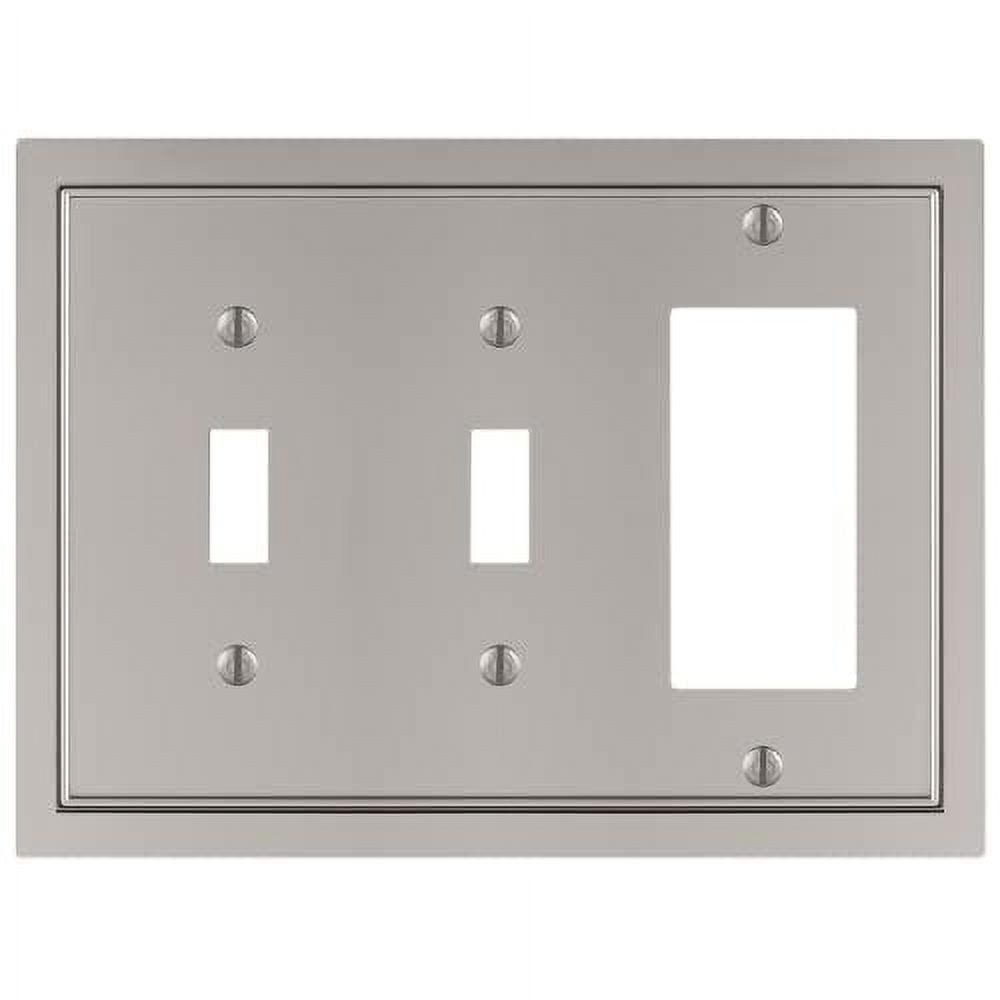 Satin Nickel Double Toggle Single Rocker Wall Plate